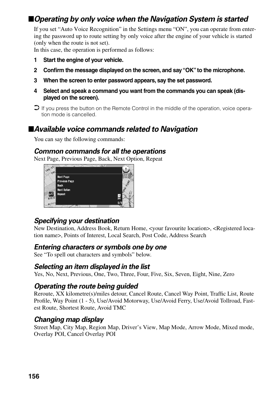 Available voice commands related to navigation | Pioneer AVIC-60D-2 User Manual | Page 158 / 188