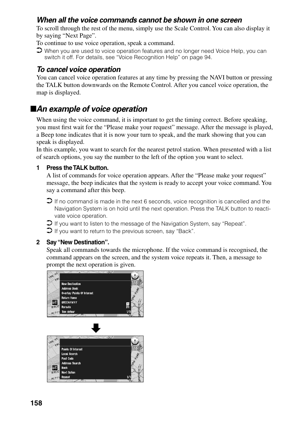 An example of voice operation | Pioneer AVIC-60D-2 User Manual | Page 160 / 188