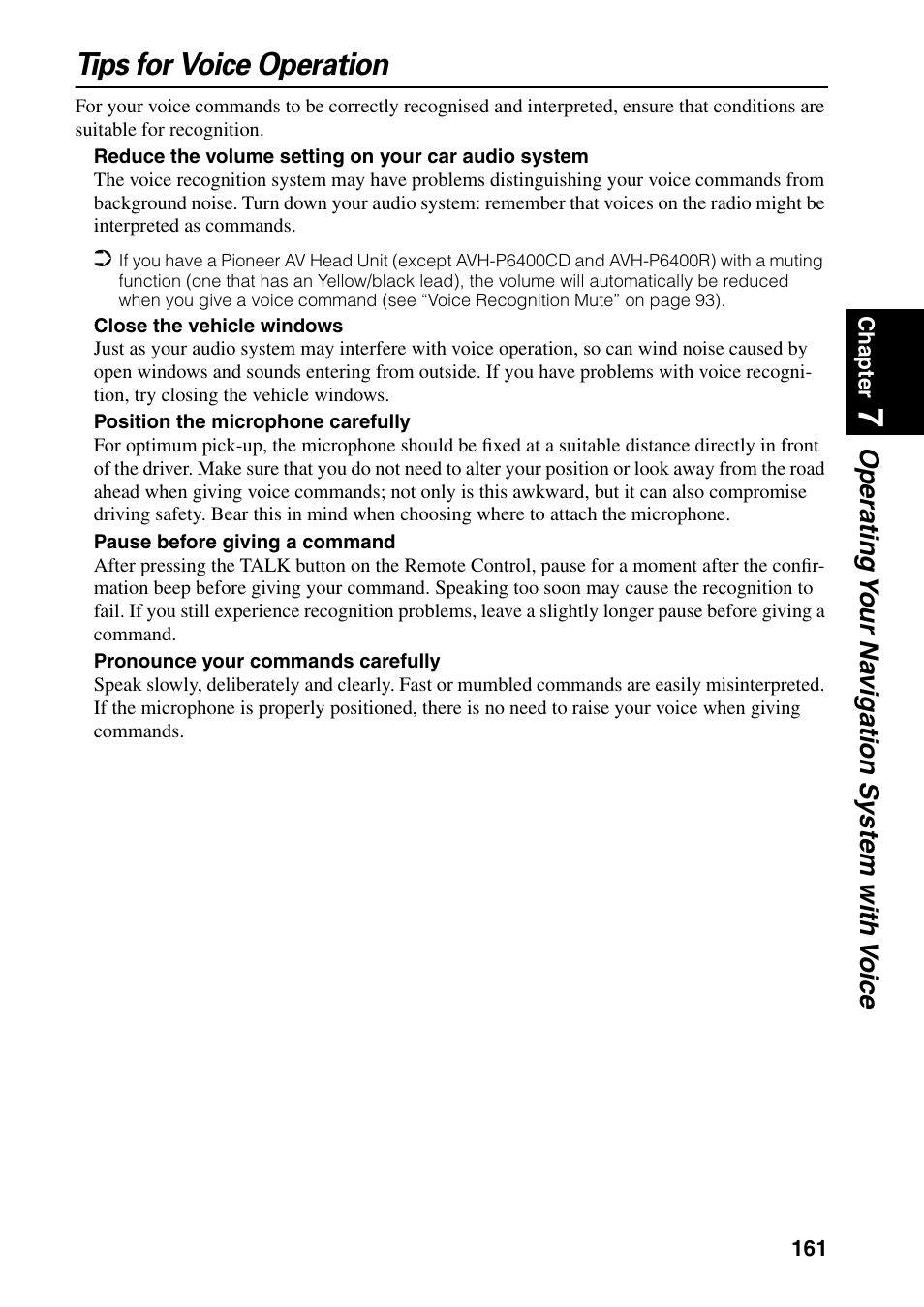 Tips for voice operation | Pioneer AVIC-60D-2 User Manual | Page 163 / 188