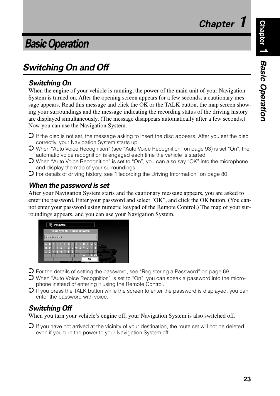 Chapter 1, Basic operation, Switching on and off | Chapter | Pioneer AVIC-60D-2 User Manual | Page 25 / 188