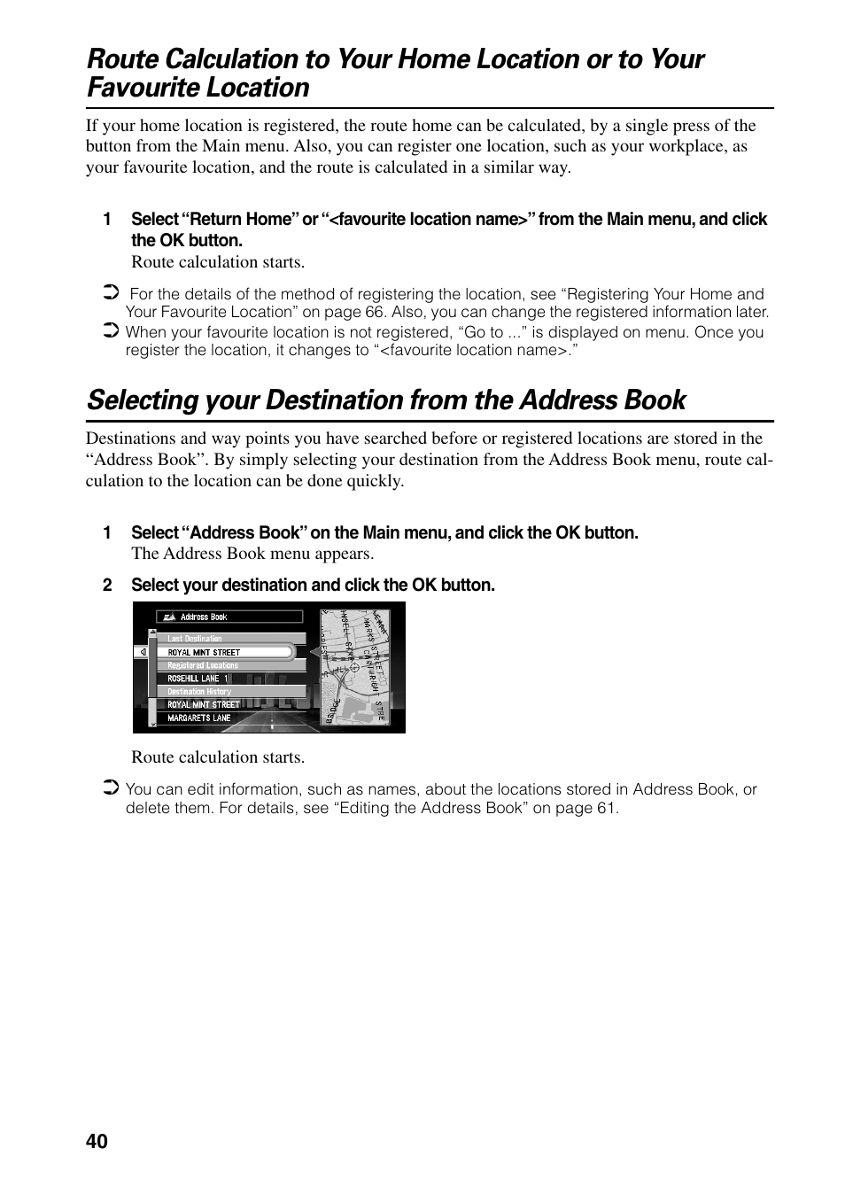 Selecting your destination from the address book | Pioneer AVIC-60D-2 User Manual | Page 42 / 188