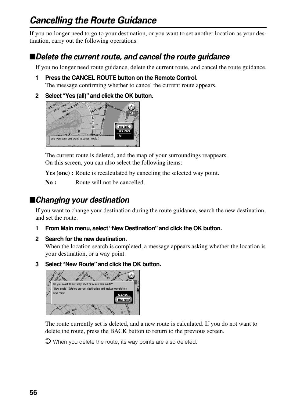 Cancelling the route guidance, Changing your destination | Pioneer AVIC-60D-2 User Manual | Page 58 / 188