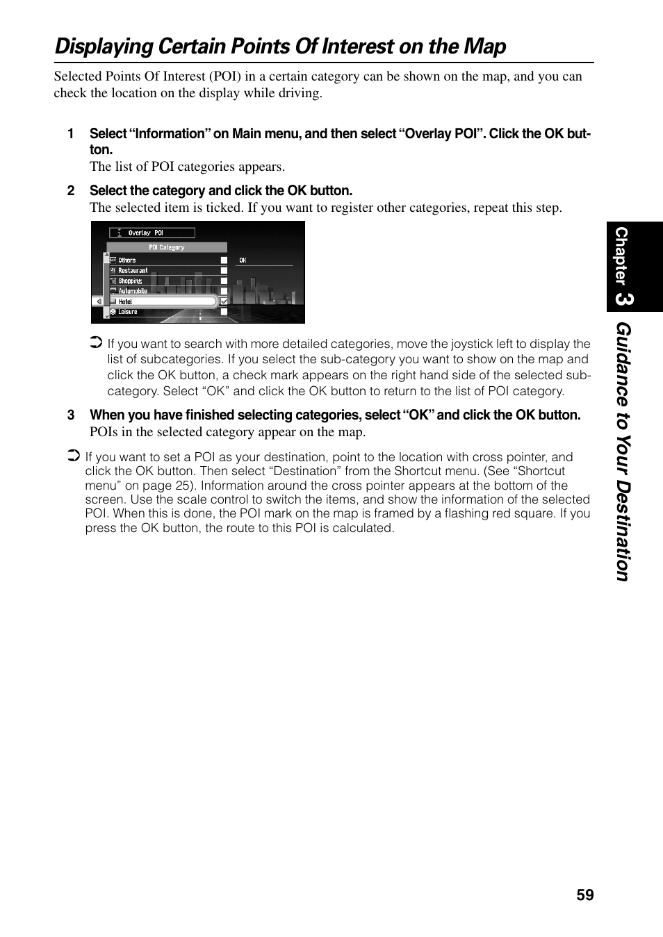 Displaying certain points of interest on the map, Guidance to y our destination | Pioneer AVIC-60D-2 User Manual | Page 61 / 188