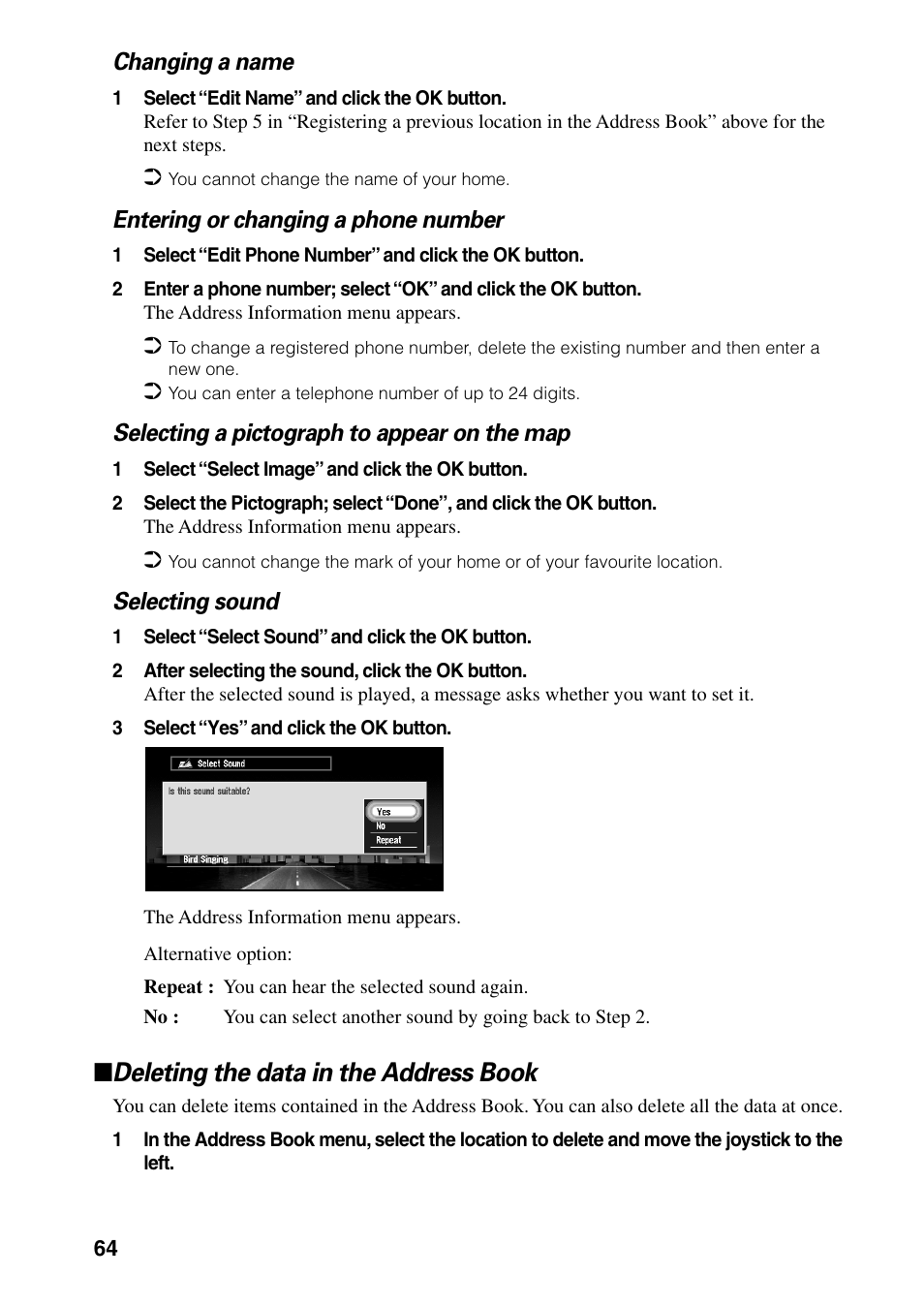 Deleting the data in the address book | Pioneer AVIC-60D-2 User Manual | Page 66 / 188