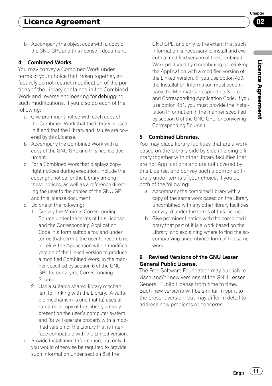 Licence agreement | Pioneer CNSD-150FM User Manual | Page 11 / 24