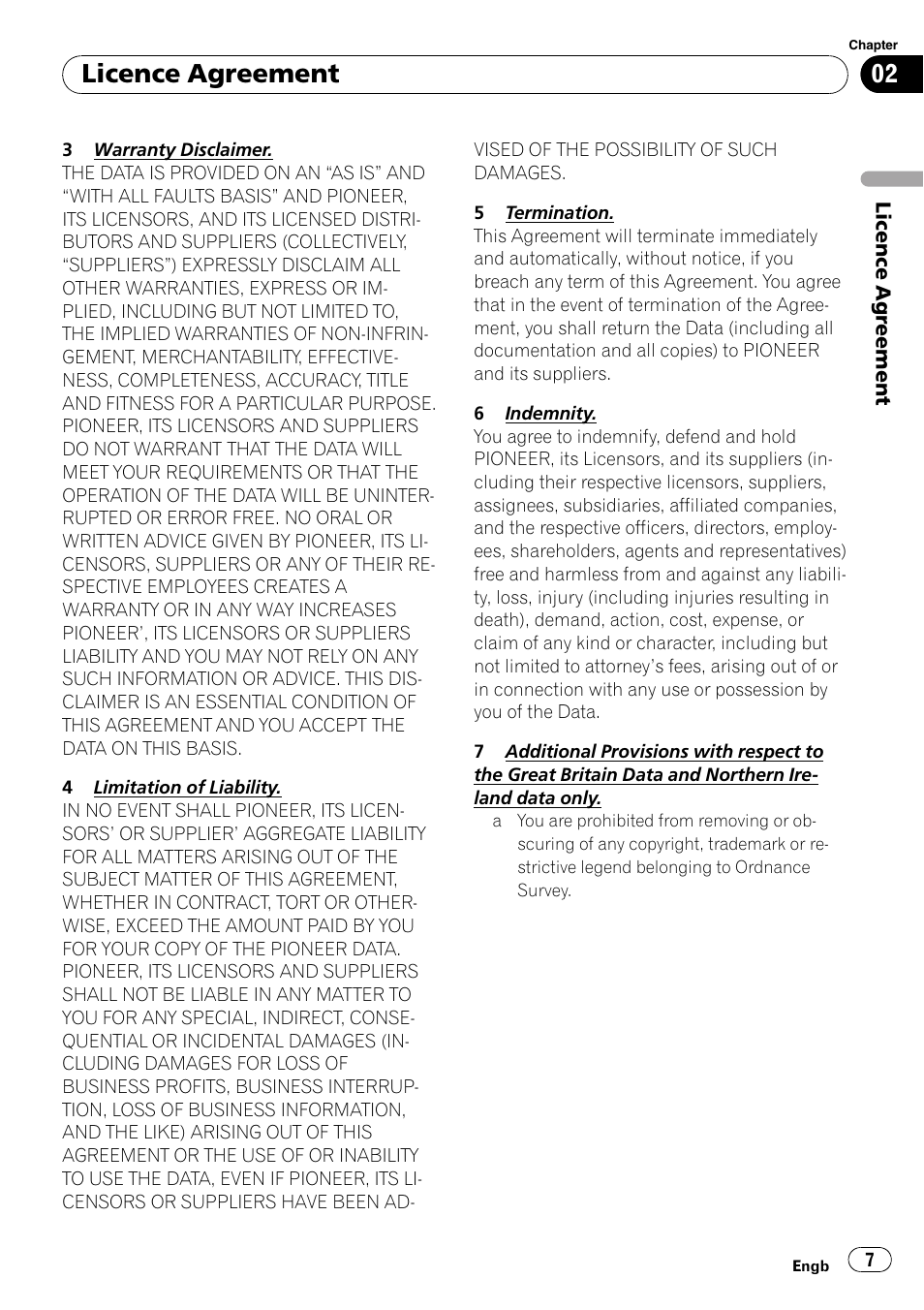 Licence agreement | Pioneer CNSD-150FM User Manual | Page 7 / 24