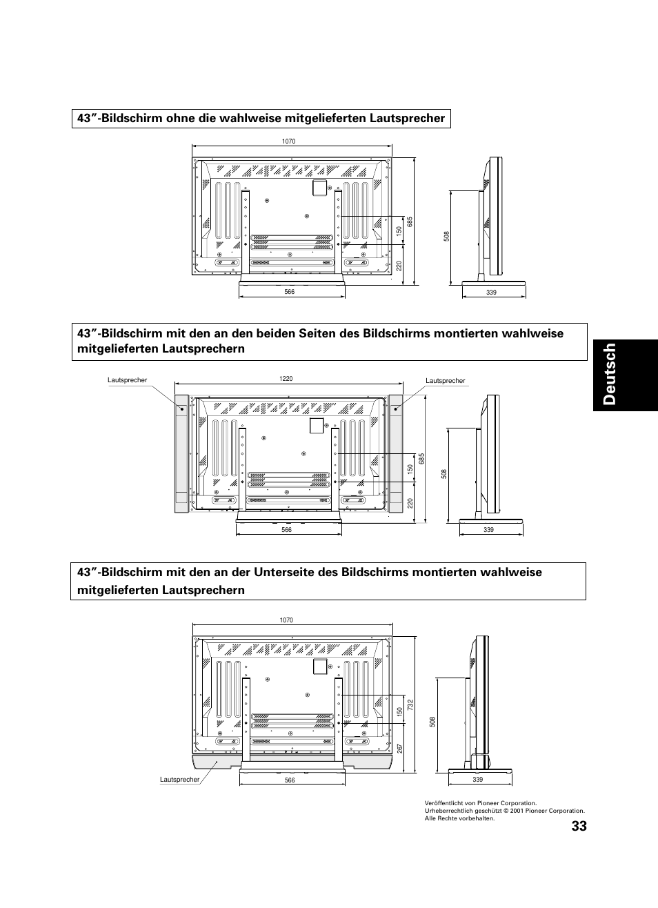 Deutsch | Pioneer PDK-TS01 User Manual | Page 33 / 74