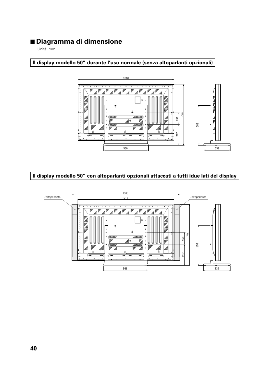 7 diagramma di dimensione | Pioneer PDK-TS01 User Manual | Page 40 / 74