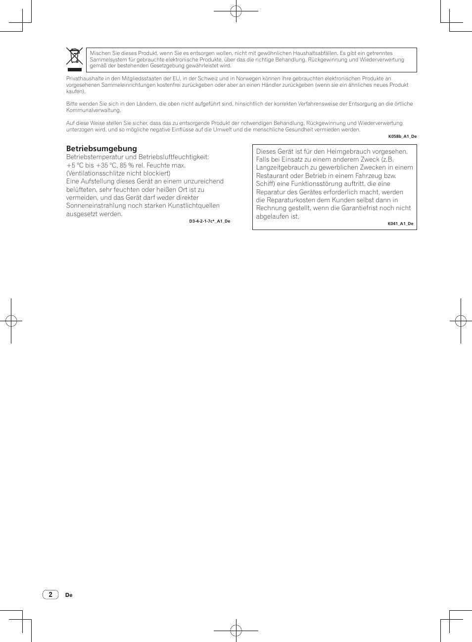 Bedienungsanleitung (grundlegende edition), Dj controller, Betriebsumgebung | Pioneer DDJ-SP1 User Manual | Page 24 / 56