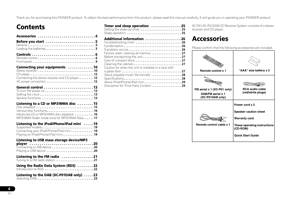 Pioneer P1DAB-S User Manual | Page 4 / 30