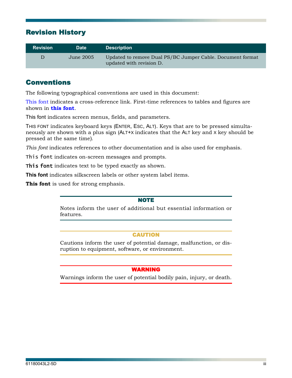 Revision history, Conventions, Revision history conventions | ADTRAN 6-Amp Power User Manual | Page 3 / 18