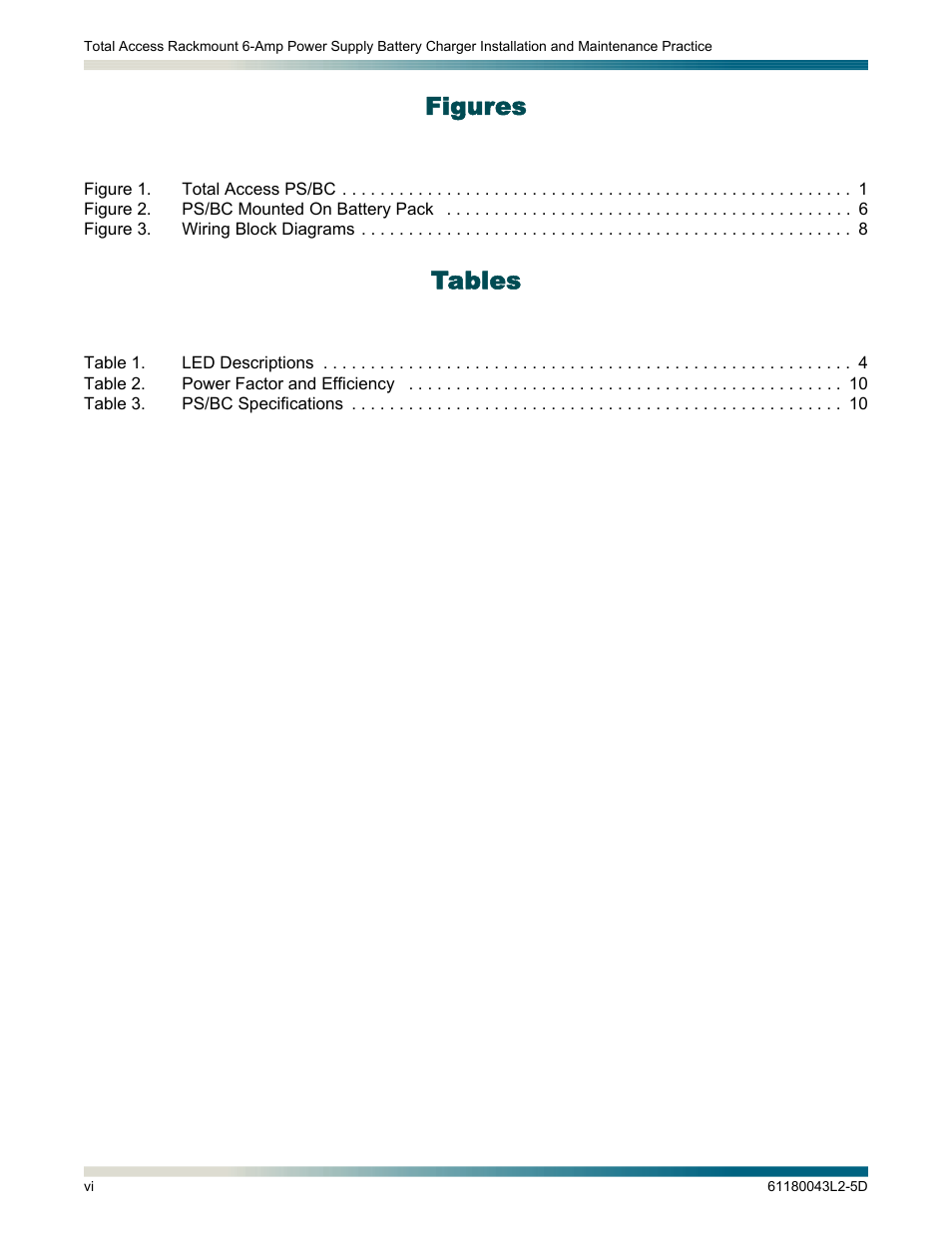 Figures, Tables | ADTRAN 6-Amp Power User Manual | Page 6 / 18