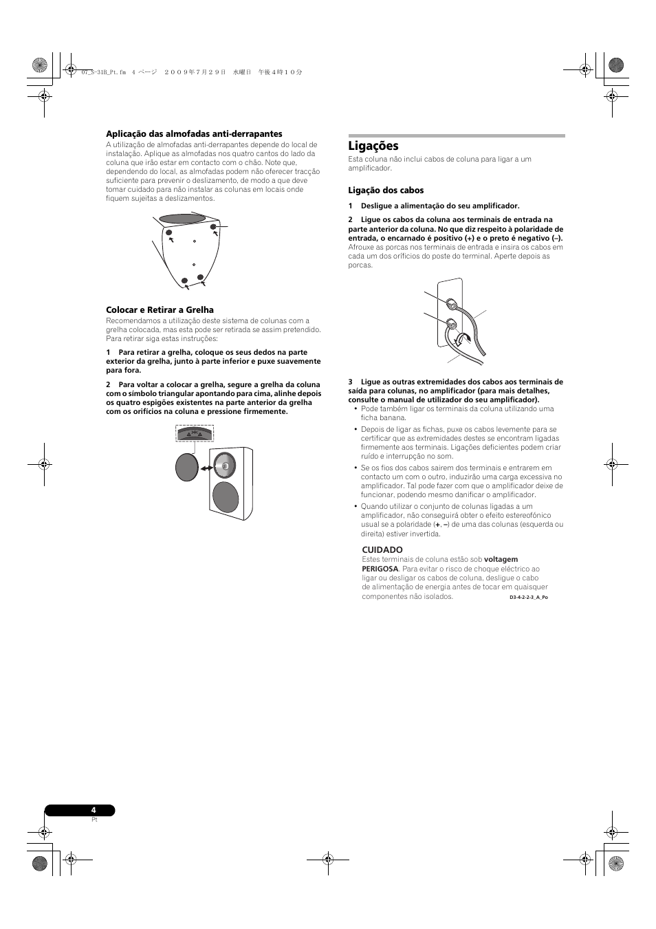 Ligações | Pioneer S-31B-LR-QL User Manual | Page 28 / 58