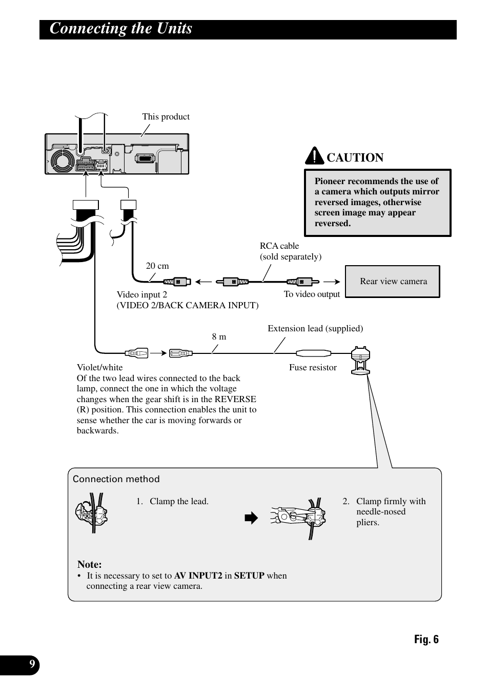 Connecting the units, Caution | Pioneer AVX-7600 User Manual | Page 10 / 74
