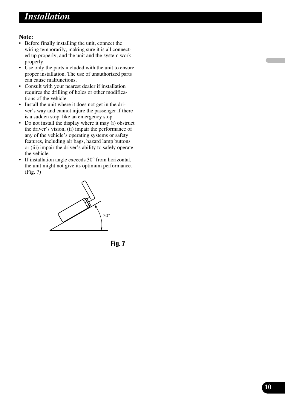 Installation | Pioneer AVX-7600 User Manual | Page 11 / 74