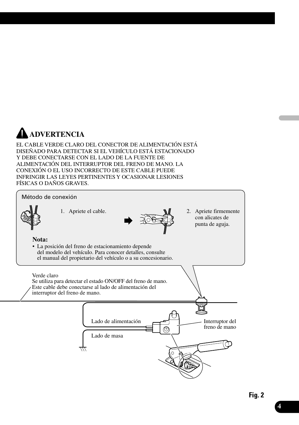 Advertencia | Pioneer AVX-7600 User Manual | Page 17 / 74