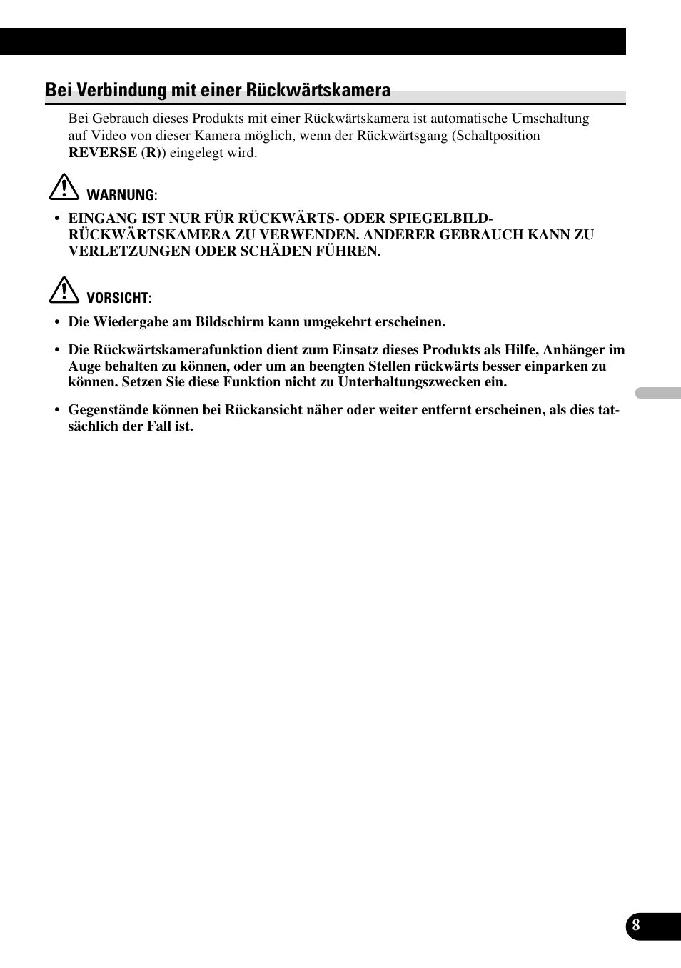 Bei verbindung mit einer rückwärtskamera | Pioneer AVX-7600 User Manual | Page 33 / 74