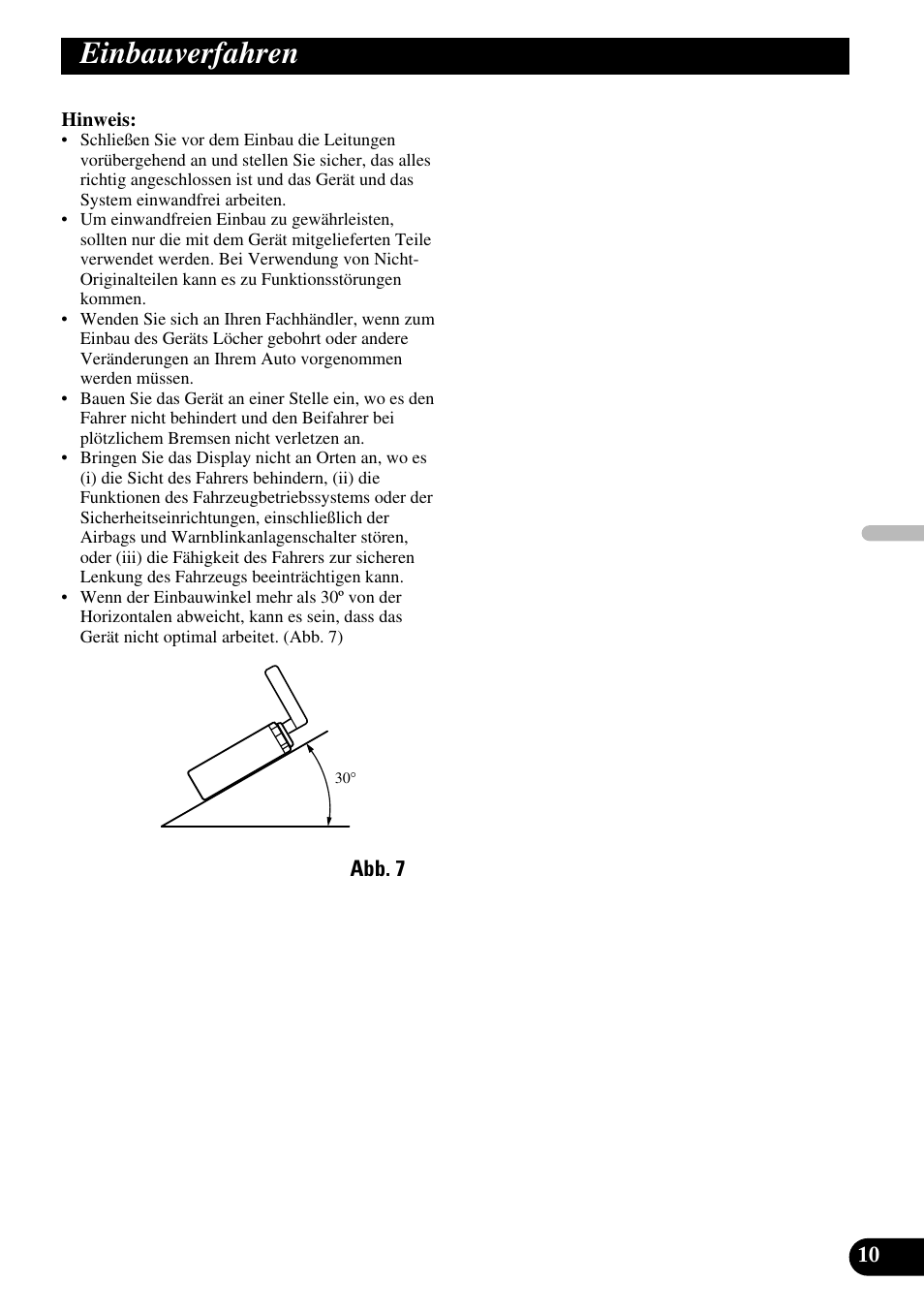 Einbauverfahren | Pioneer AVX-7600 User Manual | Page 35 / 74