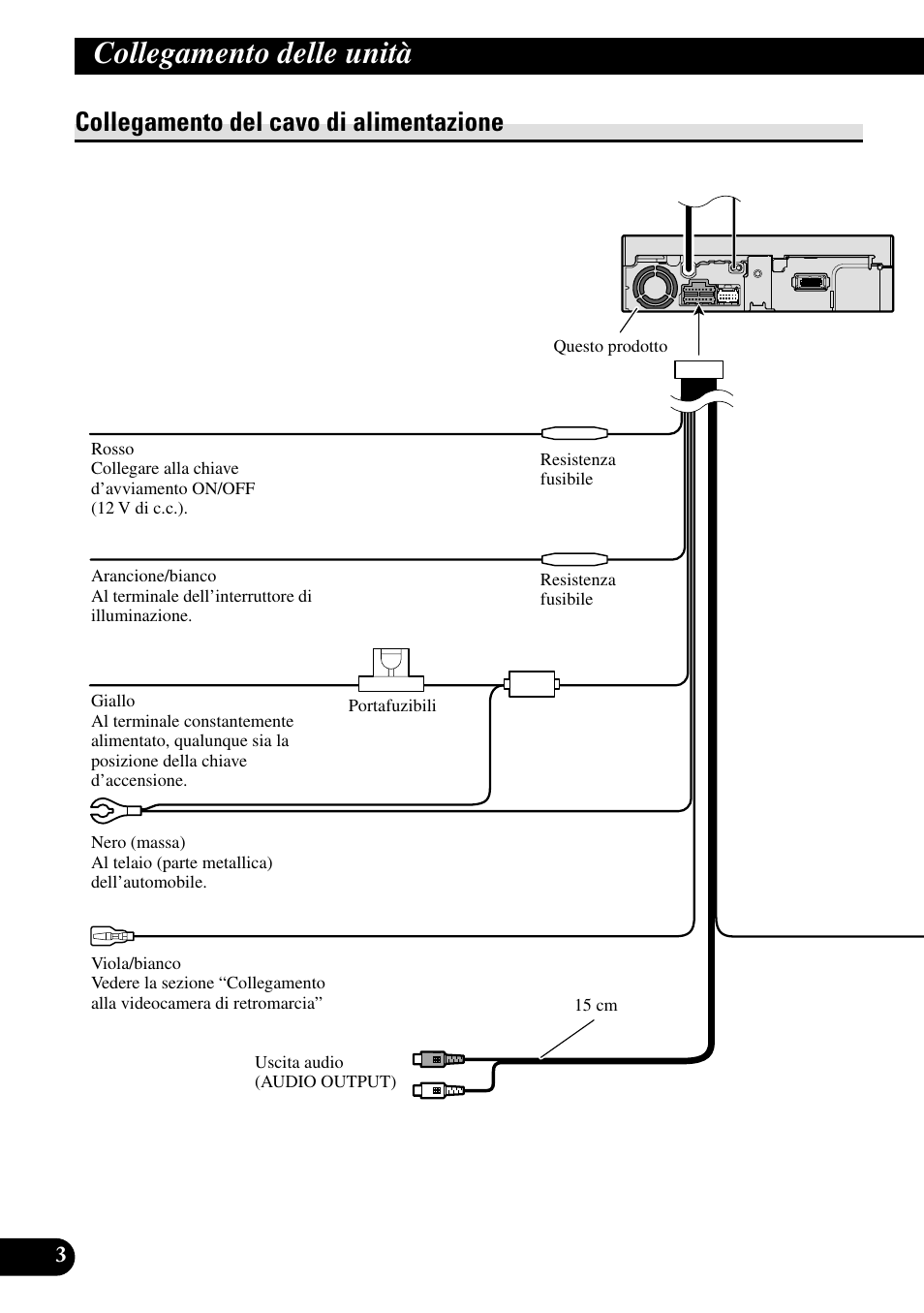 Collegamento del cavo di alimentazione, Collegamento delle unità | Pioneer AVX-7600 User Manual | Page 52 / 74