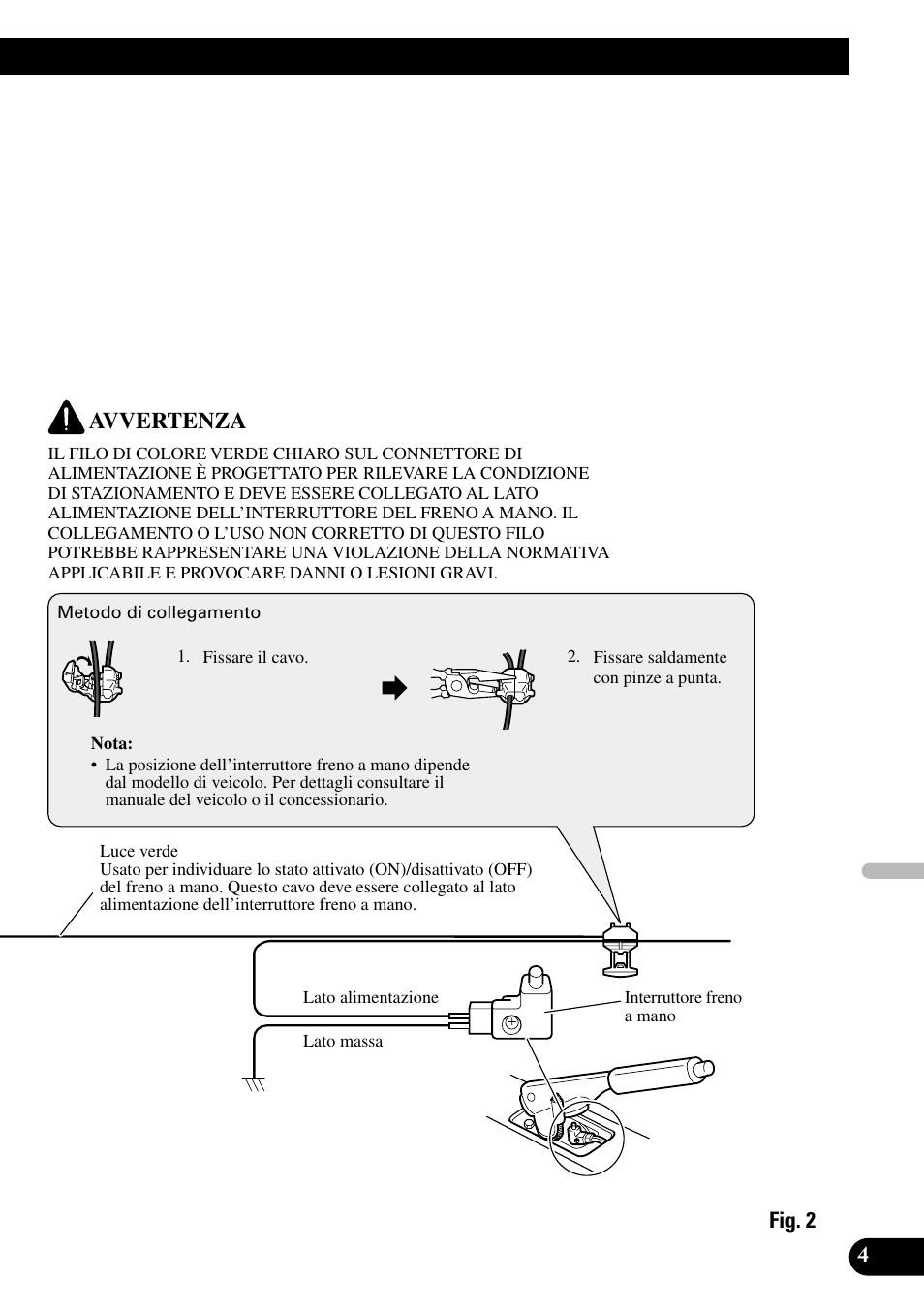 Avvertenza | Pioneer AVX-7600 User Manual | Page 53 / 74