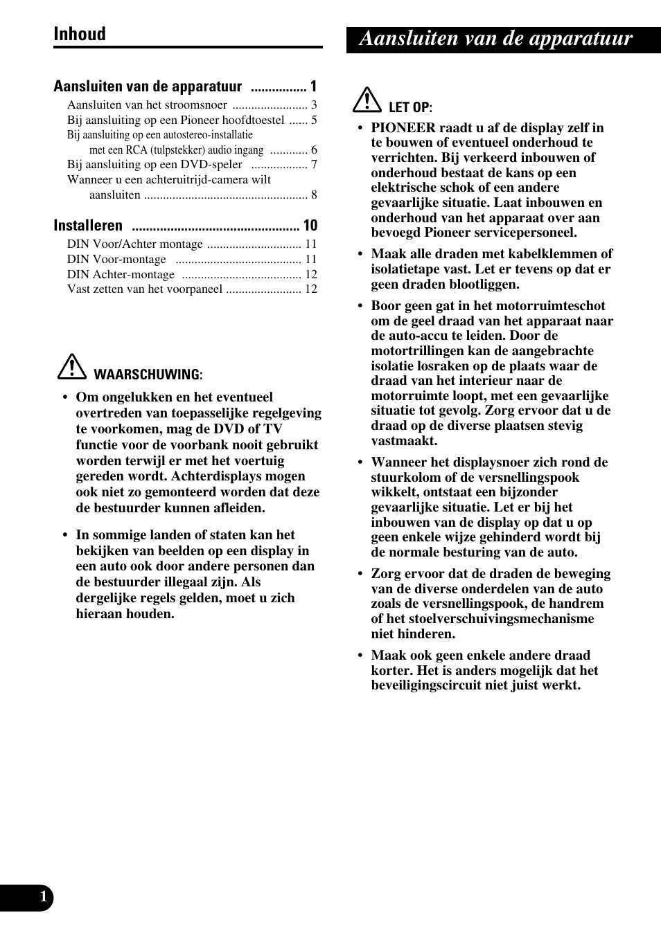 Aansluiten van de apparatuur, Inhoud | Pioneer AVX-7600 User Manual | Page 62 / 74