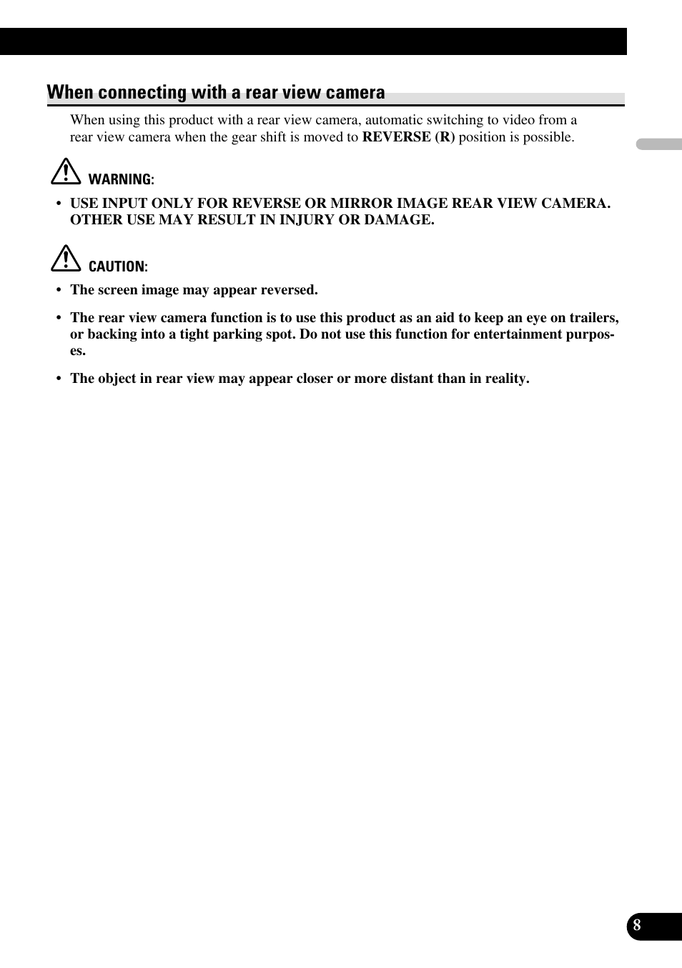 When connecting with a rear view camera | Pioneer AVX-7600 User Manual | Page 9 / 74