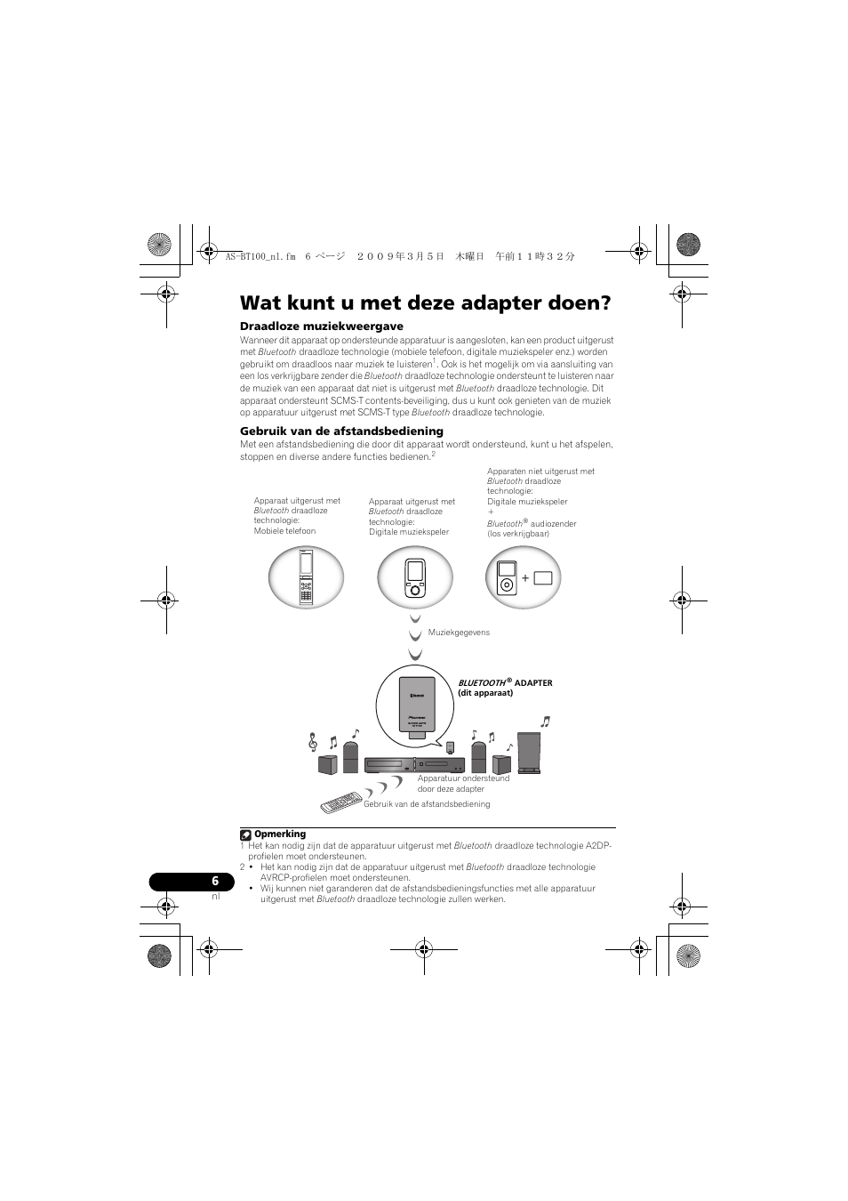Wat kunt u met deze adapter doen | Pioneer AS-BT100 User Manual | Page 38 / 60