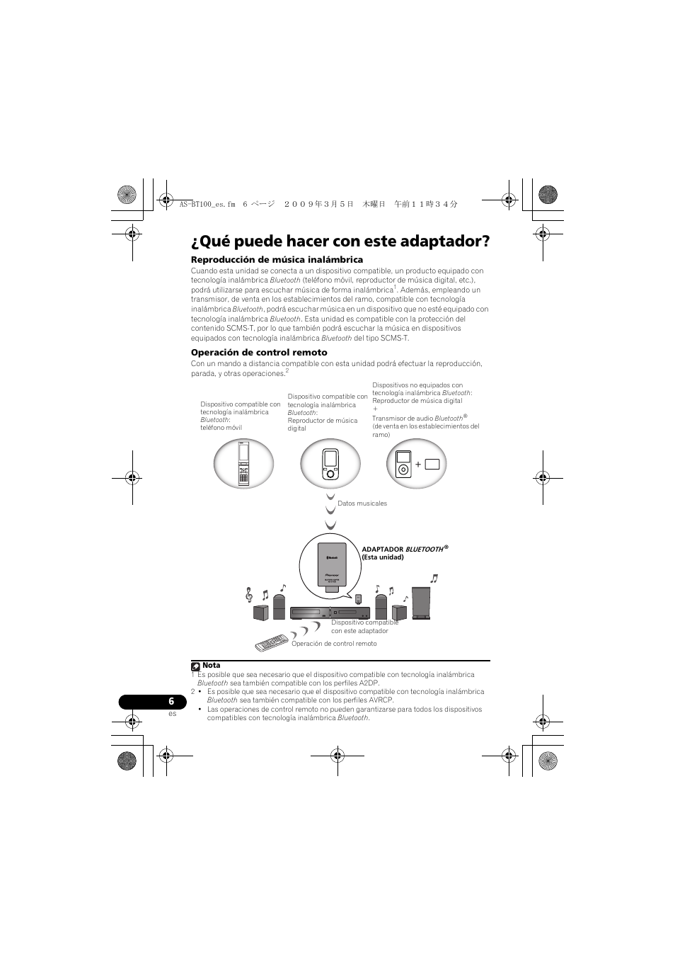 Qué puede hacer con este adaptador | Pioneer AS-BT100 User Manual | Page 46 / 60