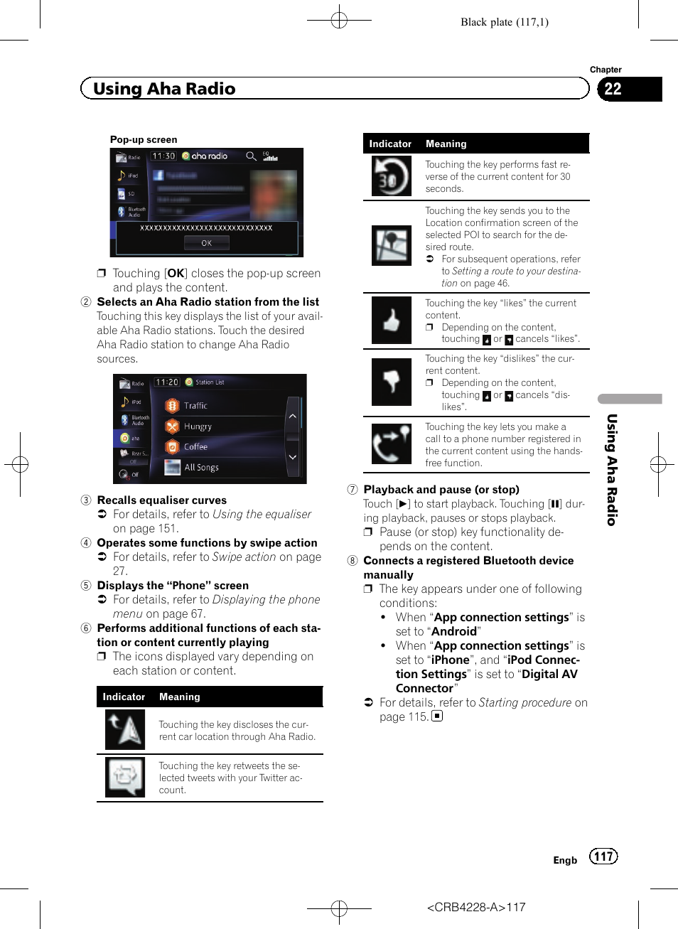 Using aha radio | Pioneer AVIC-F850BT User Manual | Page 117 / 208