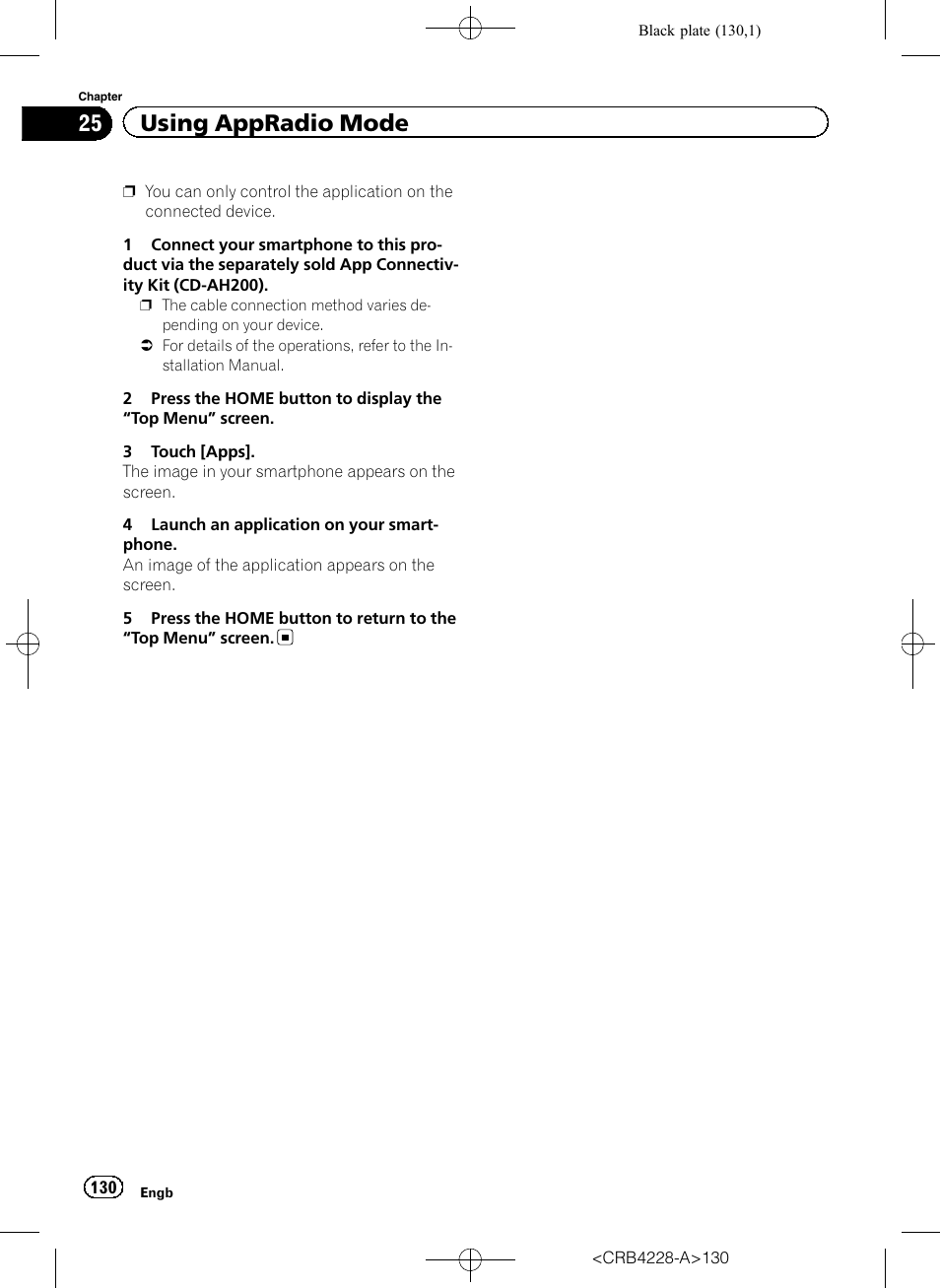25 using appradio mode | Pioneer AVIC-F850BT User Manual | Page 130 / 208