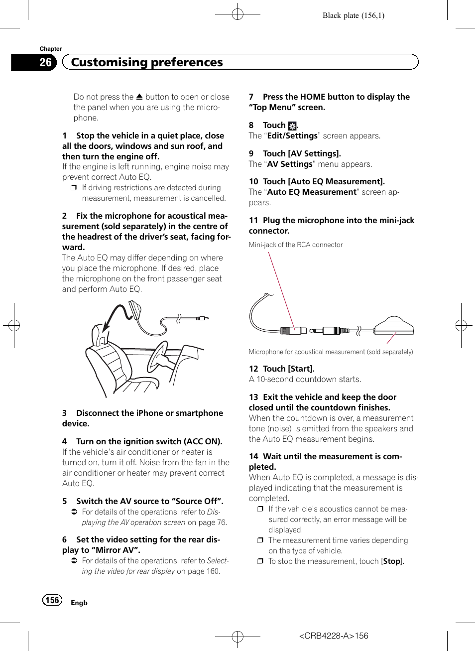 26 customising preferences | Pioneer AVIC-F850BT User Manual | Page 156 / 208