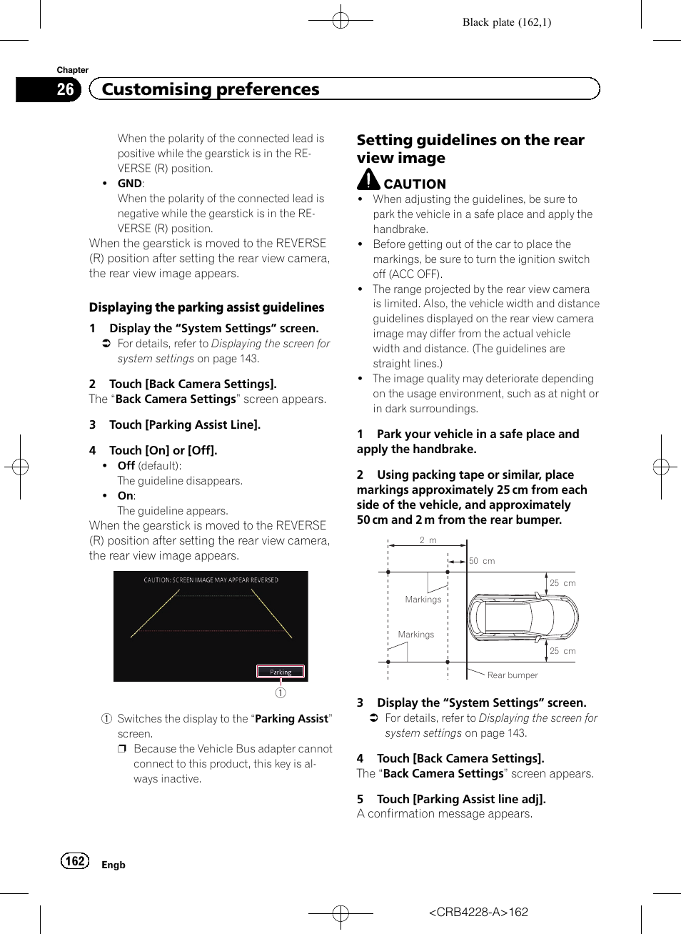 Setting guidelines on the rear view, Image, 26 customising preferences | Setting guidelines on the rear view image | Pioneer AVIC-F850BT User Manual | Page 162 / 208