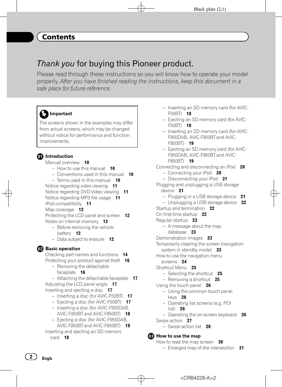 Pioneer AVIC-F850BT User Manual | Page 2 / 208
