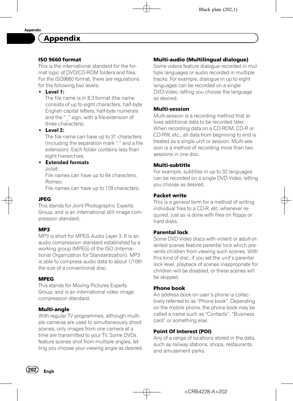 Appendix | Pioneer AVIC-F850BT User Manual | Page 202 / 208