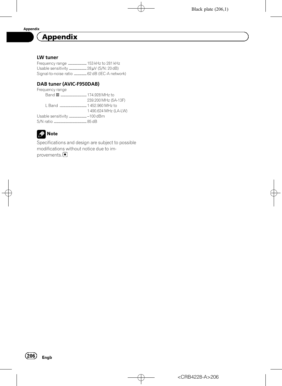 Appendix | Pioneer AVIC-F850BT User Manual | Page 206 / 208