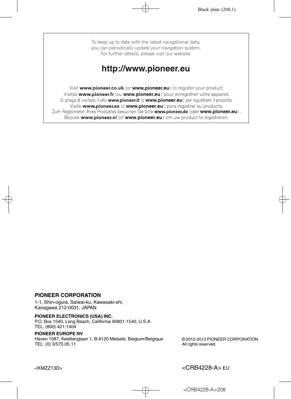 Crb4228-a | Pioneer AVIC-F850BT User Manual | Page 208 / 208