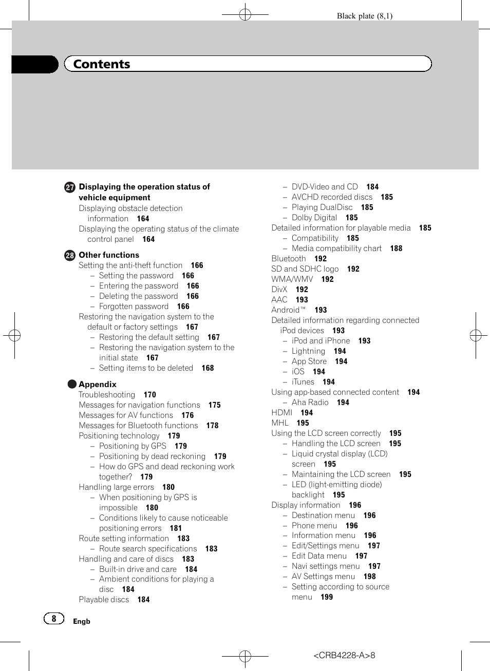 Pioneer AVIC-F850BT User Manual | Page 8 / 208