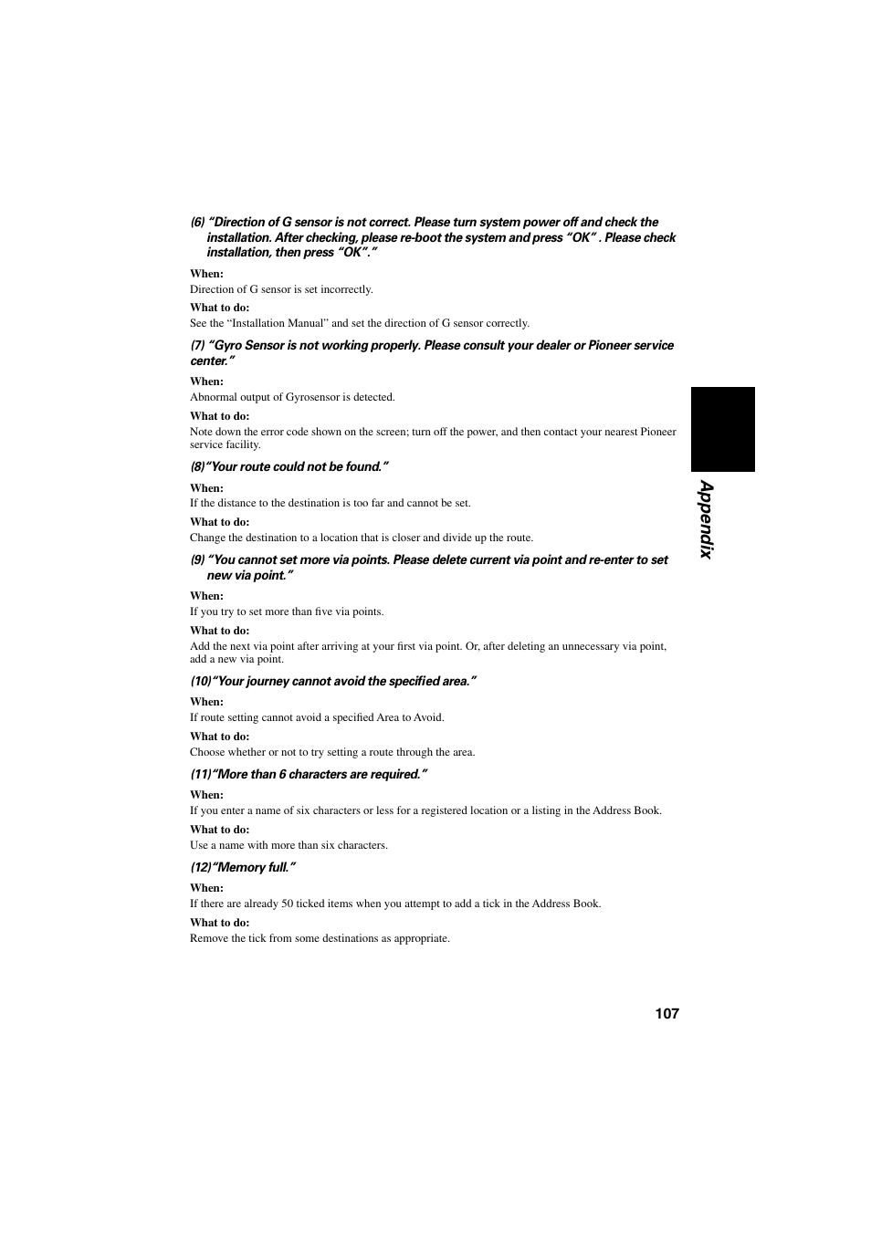 Appendix | Pioneer AVIC-70D User Manual | Page 109 / 124
