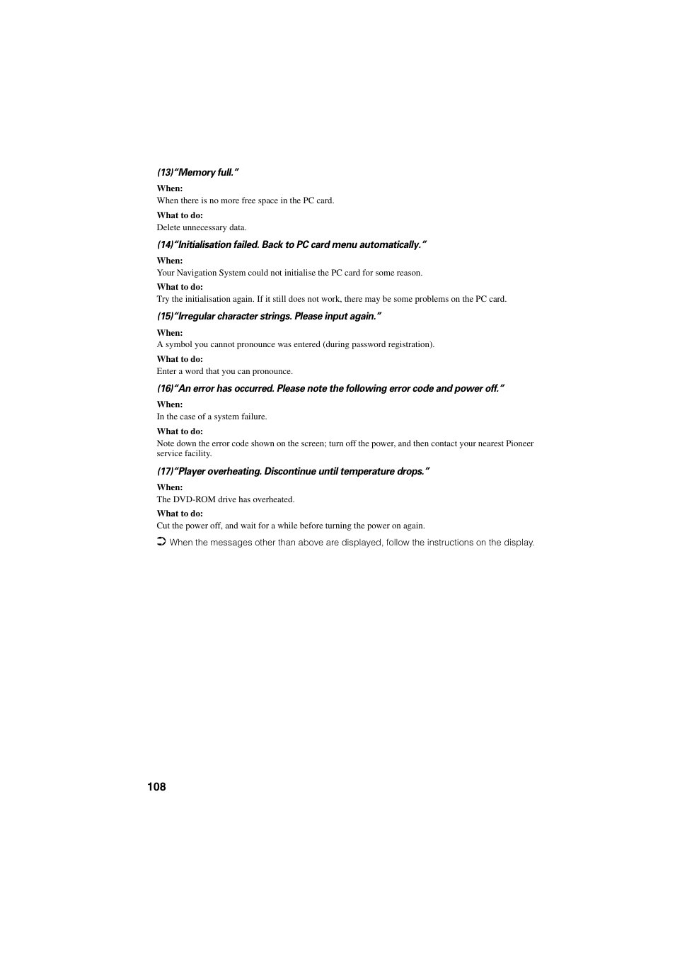 Pioneer AVIC-70D User Manual | Page 110 / 124