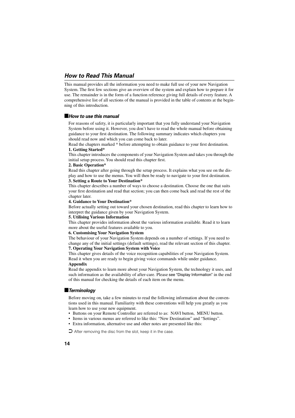 How to read this manual, How to use this manual, Terminology | How to use this manual terminology | Pioneer AVIC-70D User Manual | Page 16 / 124