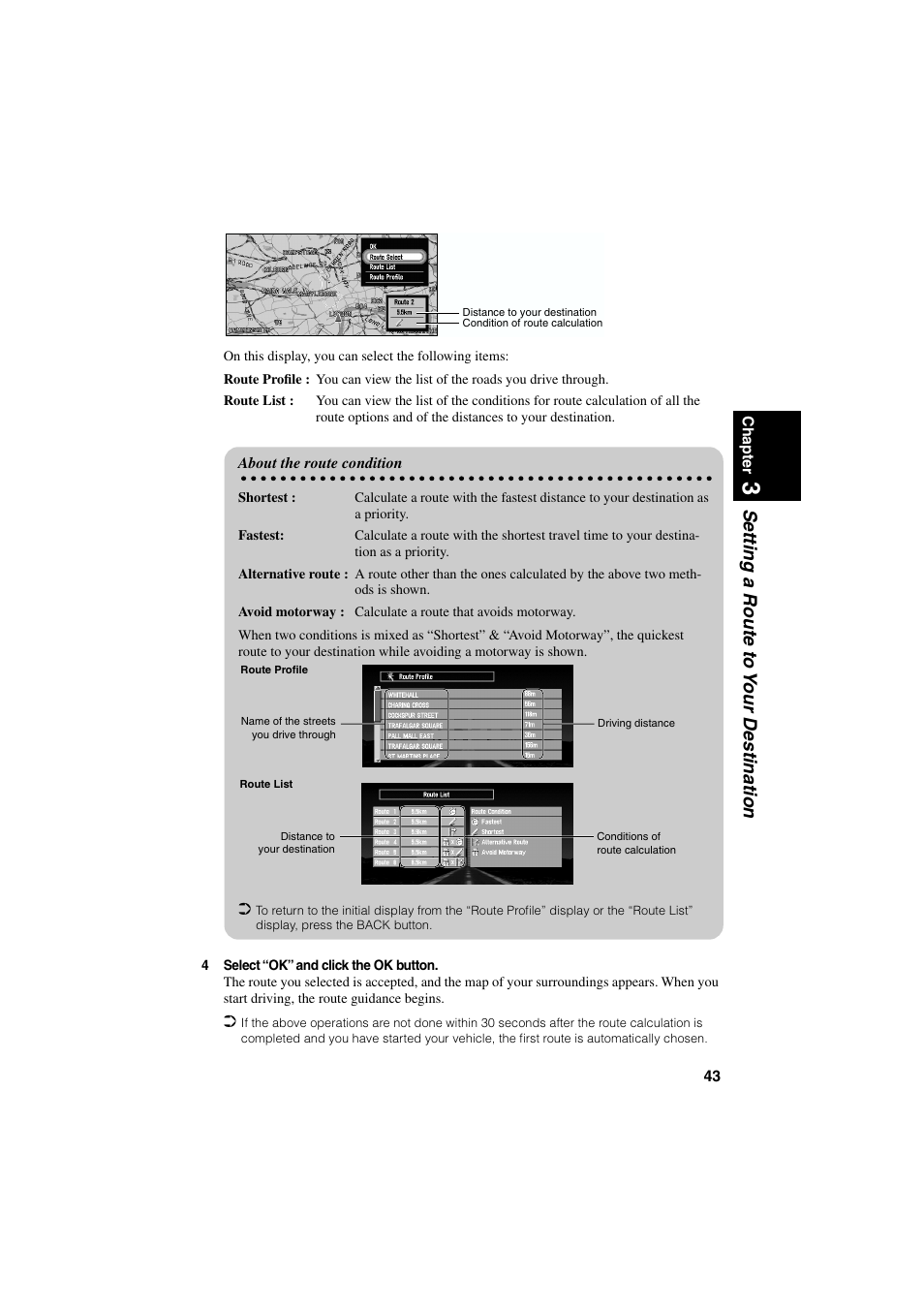 Setting a route to y our destination | Pioneer AVIC-70D User Manual | Page 45 / 124