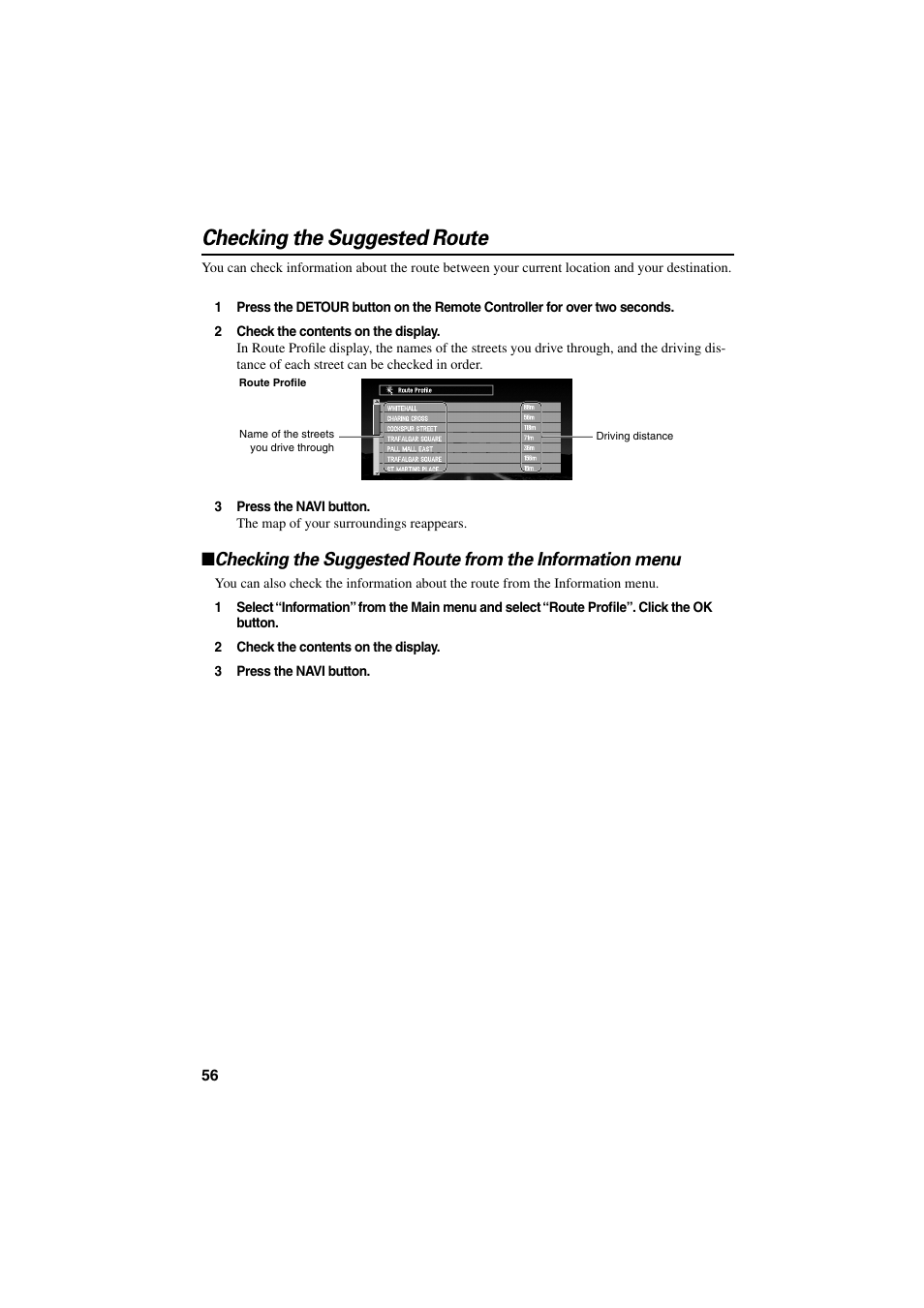 Checking the suggested route | Pioneer AVIC-70D User Manual | Page 58 / 124