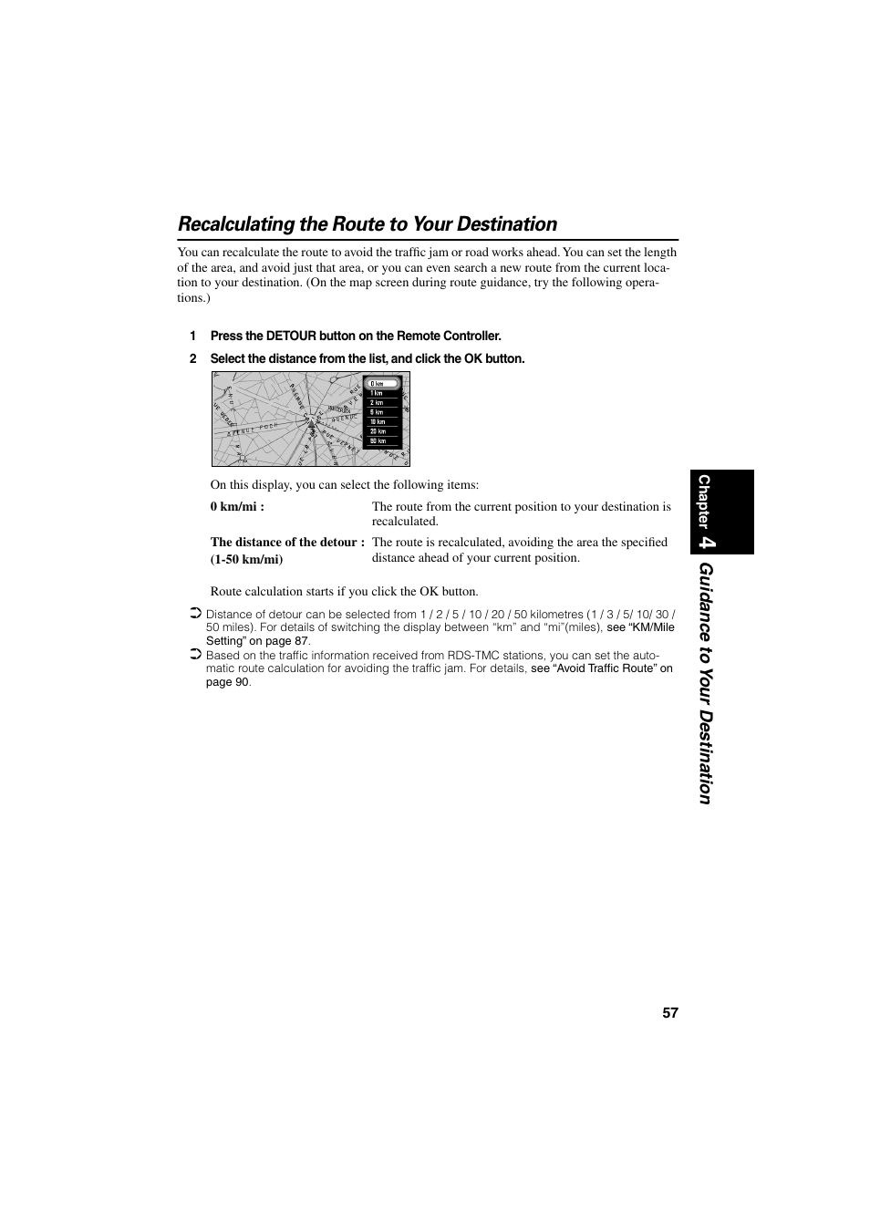 Recalculating the route to your destination | Pioneer AVIC-70D User Manual | Page 59 / 124