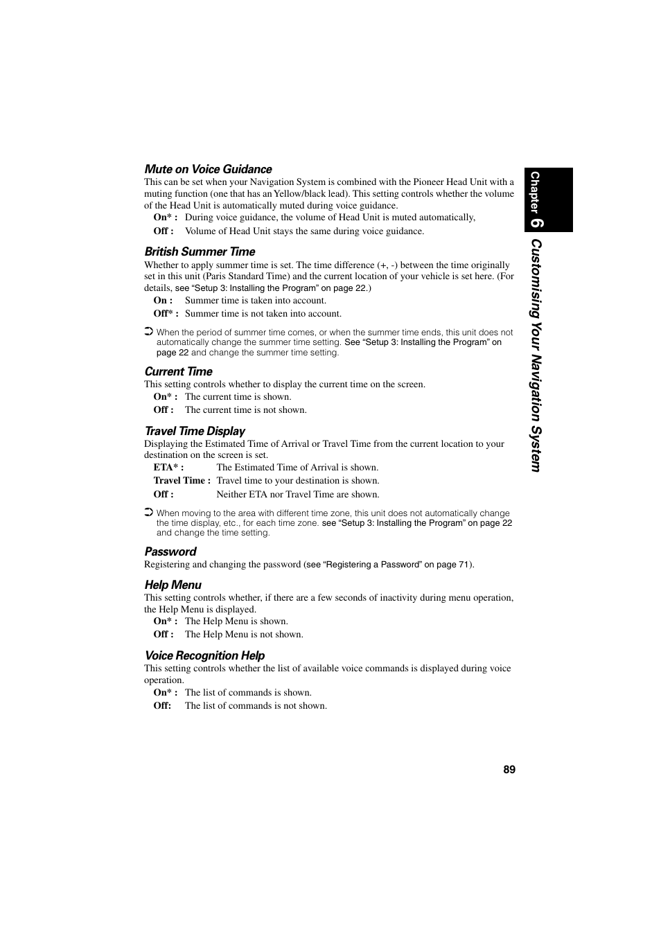 Customising y our na vigation system | Pioneer AVIC-70D User Manual | Page 91 / 124