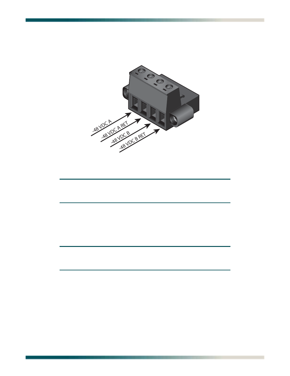 Power connection, Power connection -7, Figure 3-5. four-point terminal block -7 | ADTRAN Total Access 1240 User Manual | Page 29 / 146