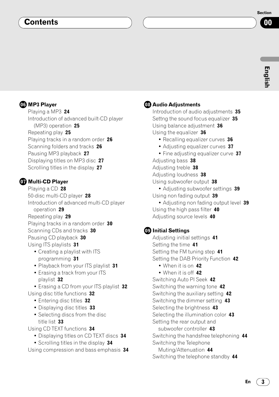 Pioneer DEH-P7400MP User Manual | Page 3 / 112