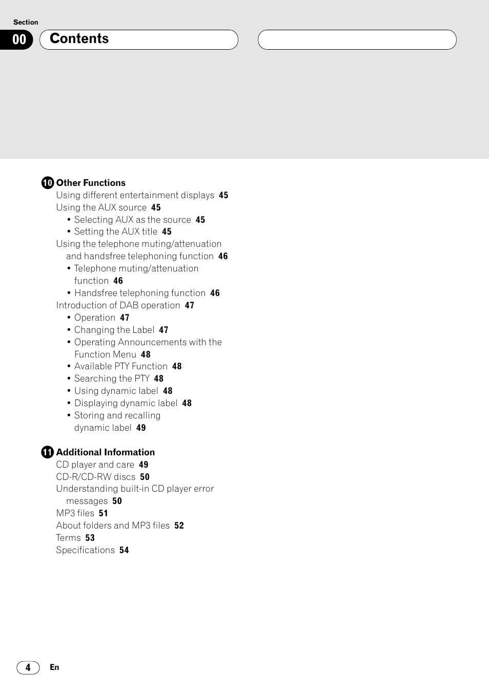 Pioneer DEH-P7400MP User Manual | Page 4 / 112