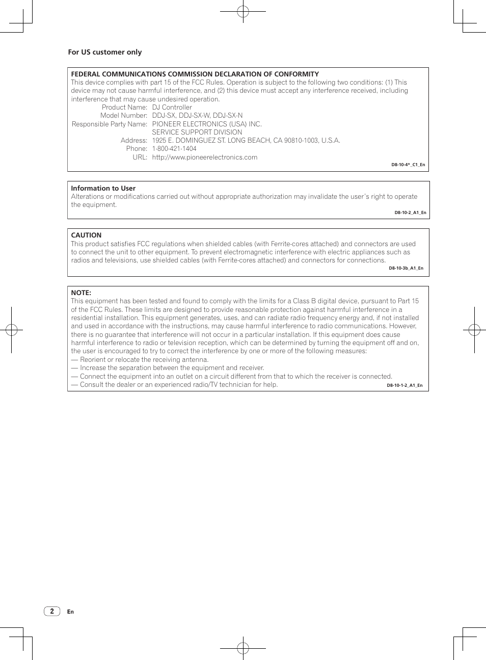 Pioneer DDJ-SX User Manual | Page 2 / 33