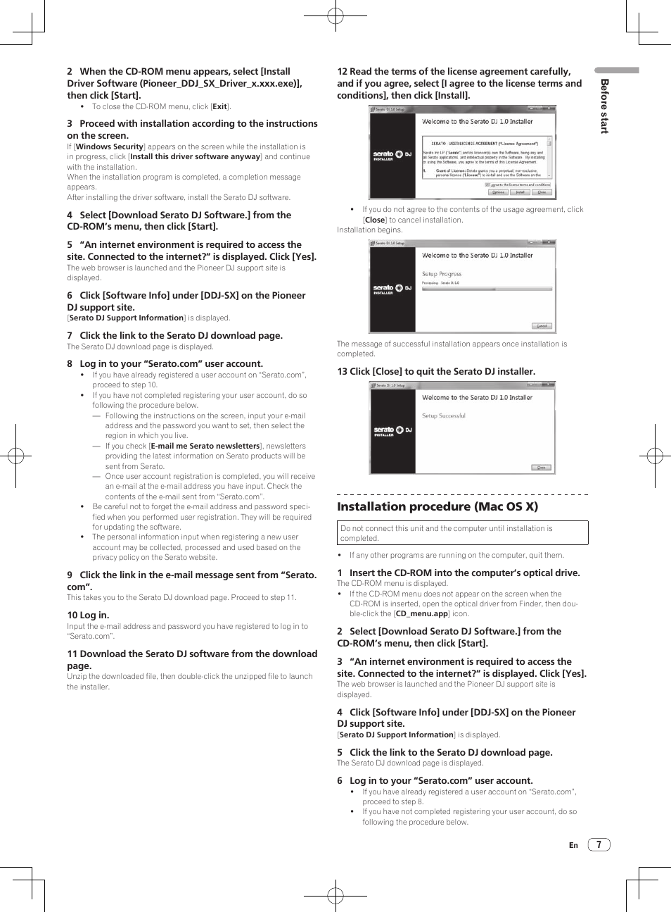Installation procedure (mac os x) | Pioneer DDJ-SX User Manual | Page 7 / 33