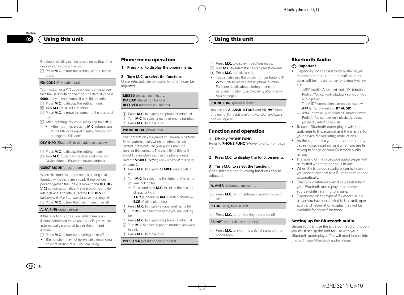 Using this unit | Pioneer MVH-160UI User Manual | Page 10 / 156